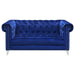 Coaster Bleker Tufted Tuxedo Arm Loveseat Blue Default Title