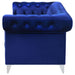 Coaster Bleker Tufted Tuxedo Arm Loveseat Blue Default Title