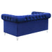 Coaster Bleker Tufted Tuxedo Arm Loveseat Blue Default Title