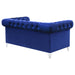 Coaster Bleker Tufted Tuxedo Arm Loveseat Blue Default Title