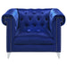 Coaster Bleker Tufted Tuxedo Arm Chair Blue Default Title