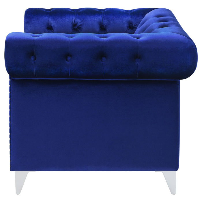 Coaster Bleker Tufted Tuxedo Arm Chair Blue Default Title