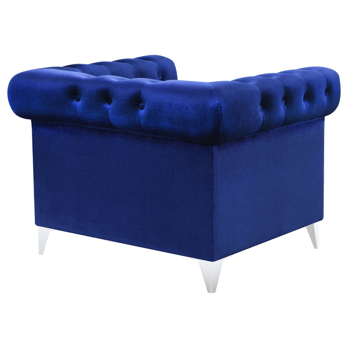 Coaster Bleker Tufted Tuxedo Arm Chair Blue Default Title