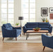 Coaster Gano 2-piece Sloped Arm Living Room Set Navy Blue Sofa+Loveseat+Armchair