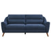 Coaster Gano 2-piece Sloped Arm Living Room Set Navy Blue Sofa+Loveseat+Armchair