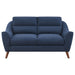 Coaster Gano 2-piece Sloped Arm Living Room Set Navy Blue Sofa+Loveseat+Armchair