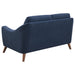 Coaster Gano 2-piece Sloped Arm Living Room Set Navy Blue Sofa+Loveseat+Armchair