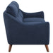 Coaster Gano 2-piece Sloped Arm Living Room Set Navy Blue Sofa+Loveseat+Armchair