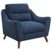 Coaster Gano 2-piece Sloped Arm Living Room Set Navy Blue Sofa+Loveseat+Armchair