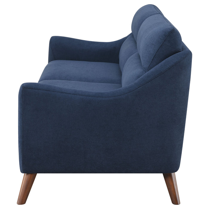 Coaster Gano Sloped Arm Upholstered Sofa Navy Blue Default Title