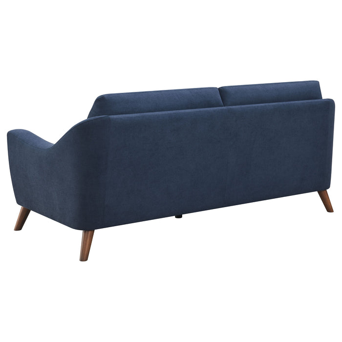 Coaster Gano Sloped Arm Upholstered Sofa Navy Blue Default Title