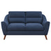 Coaster Gano Sloped Arm Upholstered Loveseat Navy Blue Default Title