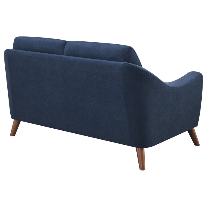 Coaster Gano Sloped Arm Upholstered Loveseat Navy Blue Default Title