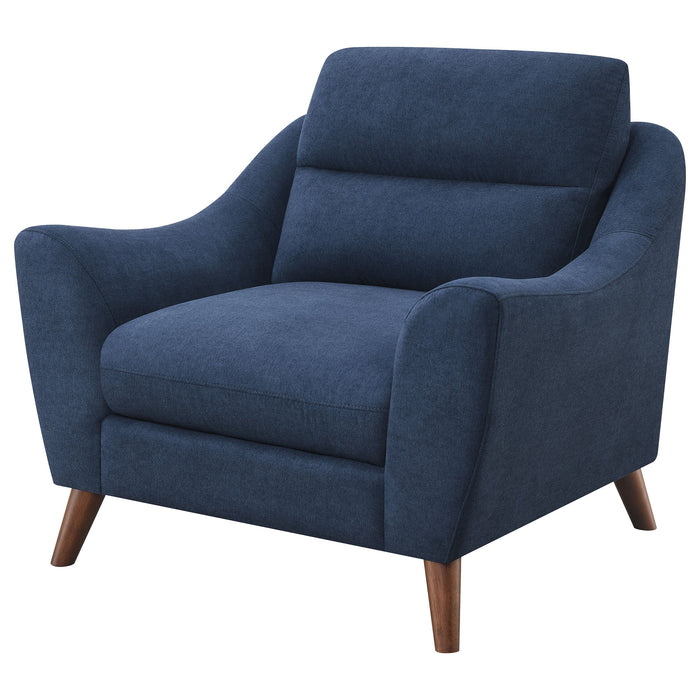 Coaster Gano Sloped Arm Upholstered Chair Navy Blue Default Title