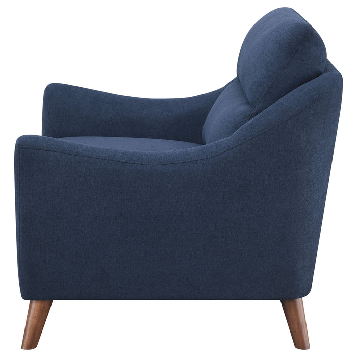 Coaster Gano Sloped Arm Upholstered Chair Navy Blue Default Title