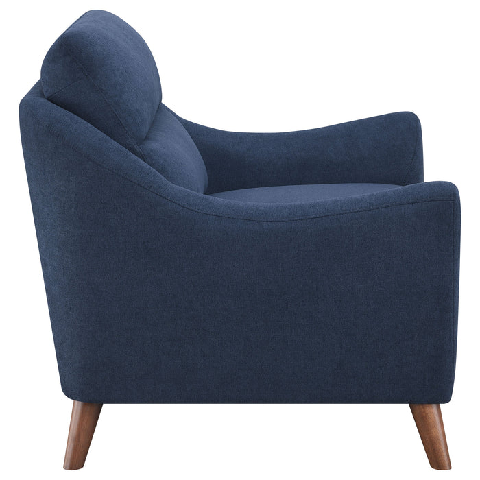 Coaster Gano Sloped Arm Upholstered Chair Navy Blue Default Title