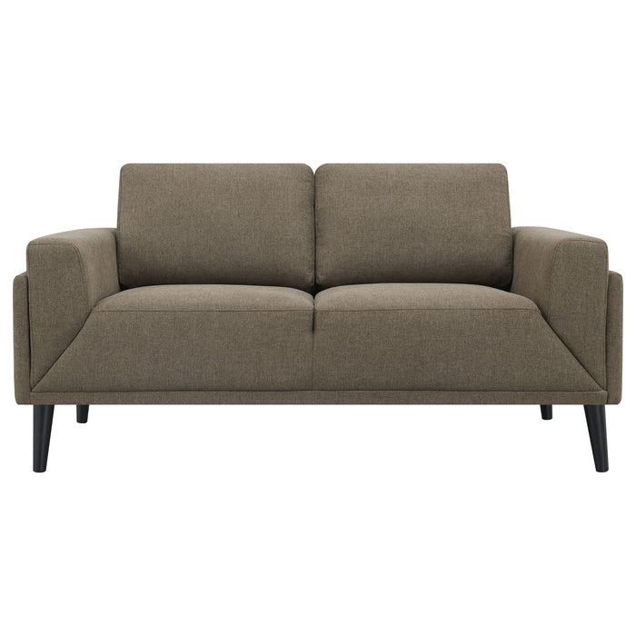 Coaster Rilynn Upholstered Track Arms Loveseat Brown Default Title