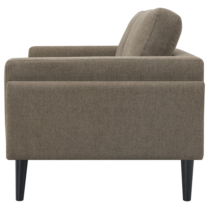 Coaster Rilynn Upholstered Track Arms Loveseat Brown Default Title