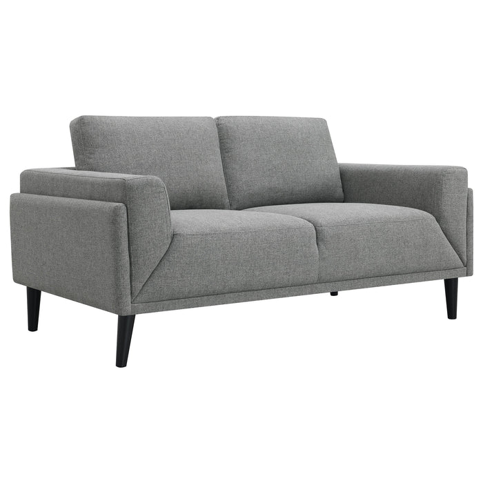 Coaster Rilynn 2-piece Upholstered Track Arms Sofa Set Grey