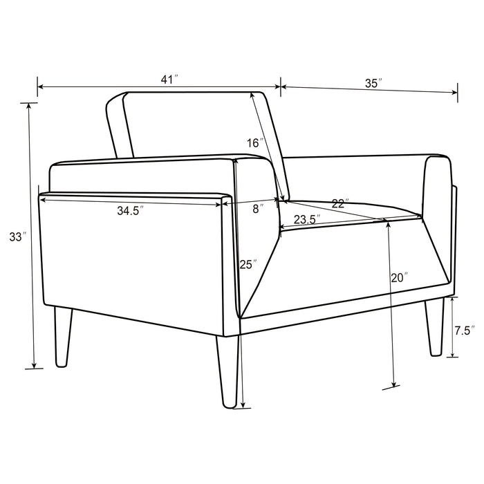 Coaster Rilynn 2-piece Upholstered Track Arms Sofa Set Grey