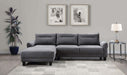 Coaster Caspian Upholstered Curved Arms Sectional Sofa Grey Default Title