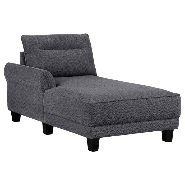 Coaster Caspian Upholstered Curved Arms Sectional Sofa Grey Default Title