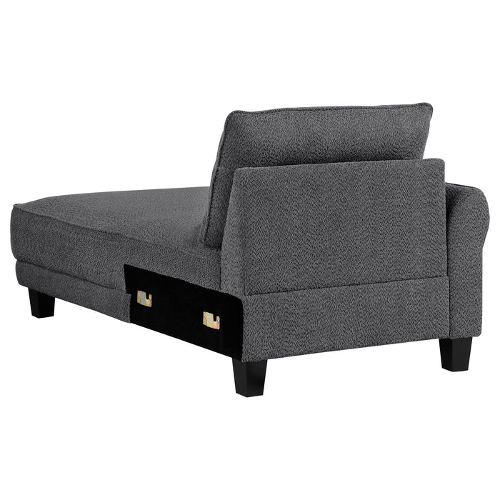 Coaster Caspian Upholstered Curved Arms Sectional Sofa Grey Default Title