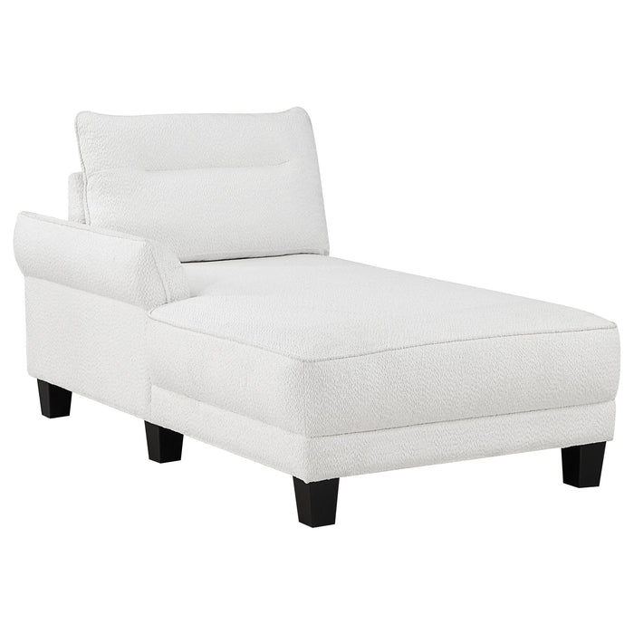 Coaster Caspian Upholstered Curved Arms Sectional Sofa White and Black Default Title