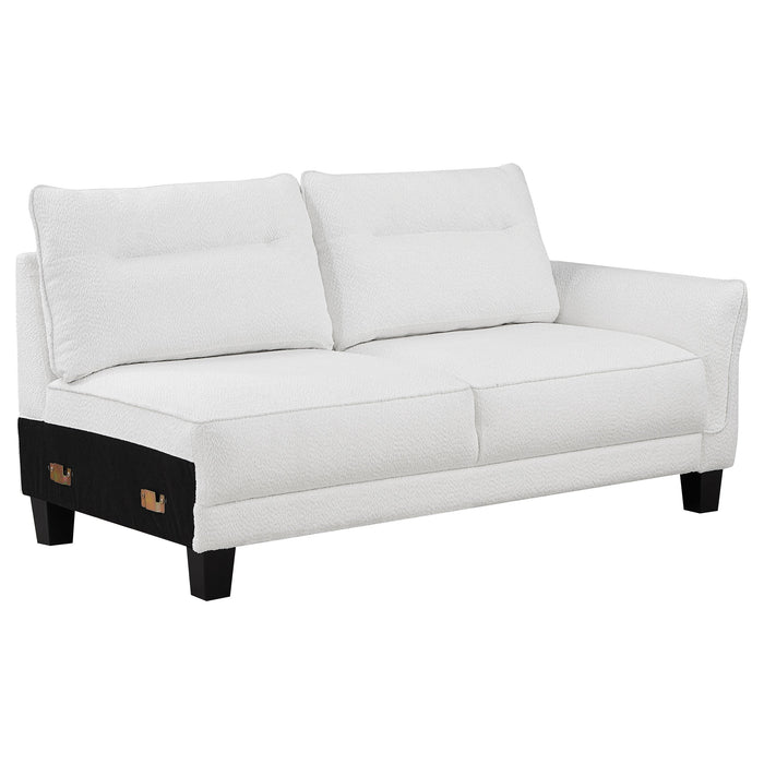 Coaster Caspian Upholstered Curved Arms Sectional Sofa White and Black Default Title