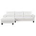 Coaster Caspian Upholstered Curved Arms Sectional Sofa White and Black Default Title