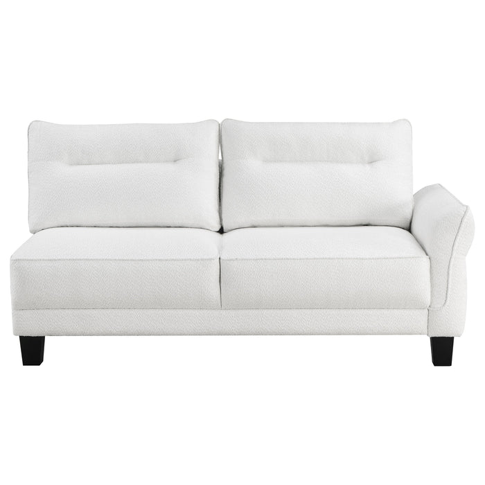 Coaster Caspian Upholstered Curved Arms Sectional Sofa White and Black Default Title