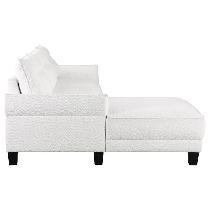 Coaster Caspian Upholstered Curved Arms Sectional Sofa White and Black Default Title