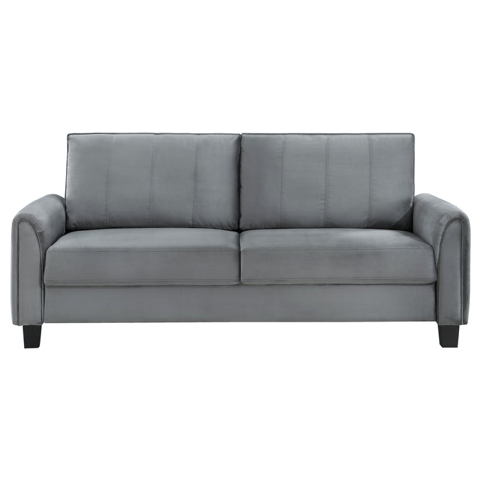 Coaster Davis 2-piece Upholstered Rolled Arm Sofa Grey Sofa+Loveseat+Armchair