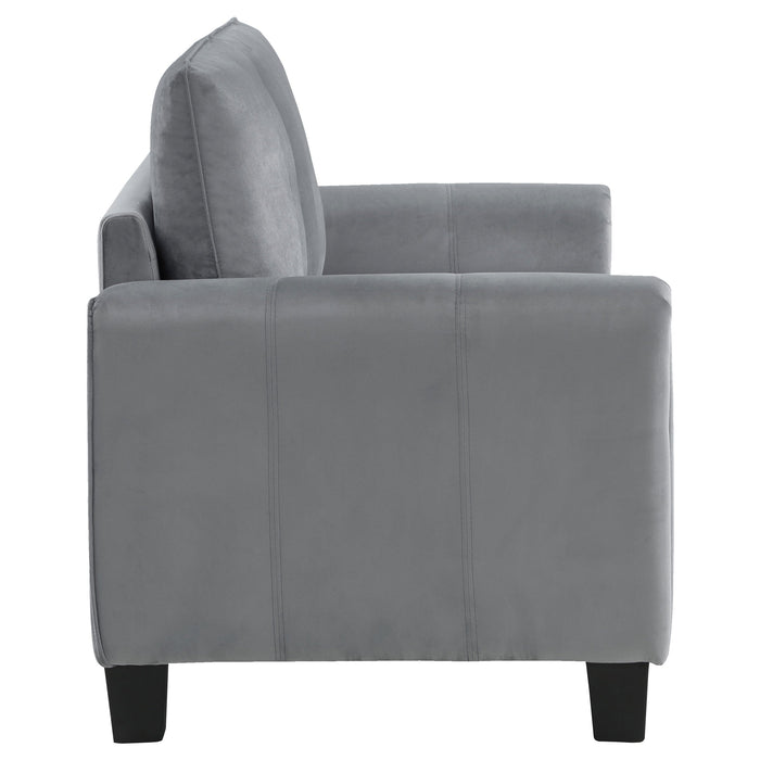 Coaster Davis Upholstered Rolled Arm Loveseat Grey Default Title