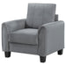 Coaster Davis Upholstered Rolled Arm Accent Chair Grey Default Title