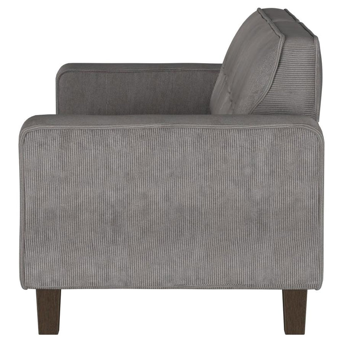 Deerhurst Upholstered Track Arm Tufted Sofa Charcoal