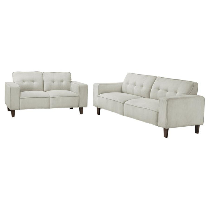 Deerhurst  Upholstered Track Arm Sofa Set Greige