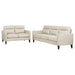 Coaster Jonah 2-piece Upholstered Track Arm Sofa Set Ivory Sofa+Loveseat+Armchair