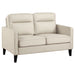 Coaster Jonah 2-piece Upholstered Track Arm Sofa Set Ivory Sofa+Loveseat+Armchair