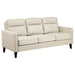 Coaster Jonah 2-piece Upholstered Track Arm Sofa Set Ivory Sofa+Loveseat+Armchair