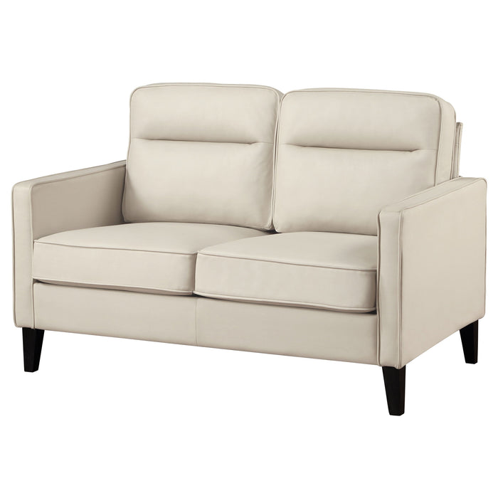 Coaster Jonah Upholstered Track Arm Loveseat Ivory Default Title