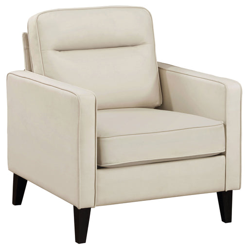 Coaster Jonah Upholstered Track Arm Accent Club Chair Ivory Default Title