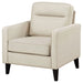 Coaster Jonah Upholstered Track Arm Accent Club Chair Ivory Default Title