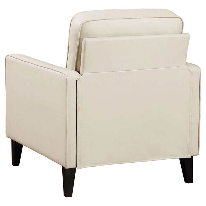 Coaster Jonah Upholstered Track Arm Accent Club Chair Ivory Default Title