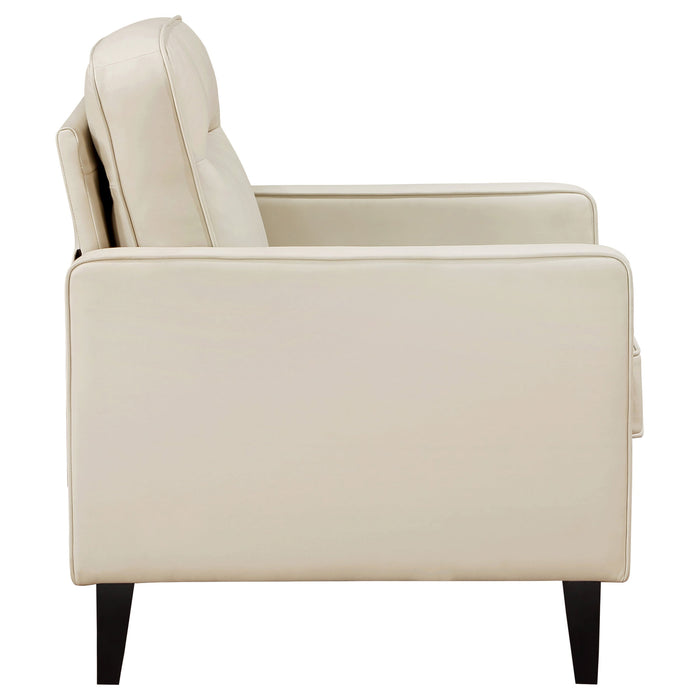 Coaster Jonah Upholstered Track Arm Accent Club Chair Ivory Default Title