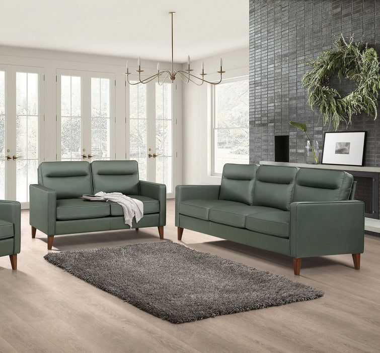 Coaster Jonah 2-piece Upholstered Track Arm Sofa Set Green Sofa+Loveseat