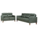 Coaster Jonah 2-piece Upholstered Track Arm Sofa Set Green Sofa+Loveseat+Armchair