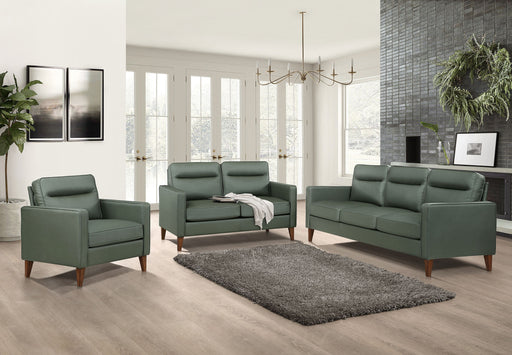 Coaster Jonah 2-piece Upholstered Track Arm Sofa Set Green Sofa+Loveseat+Armchair