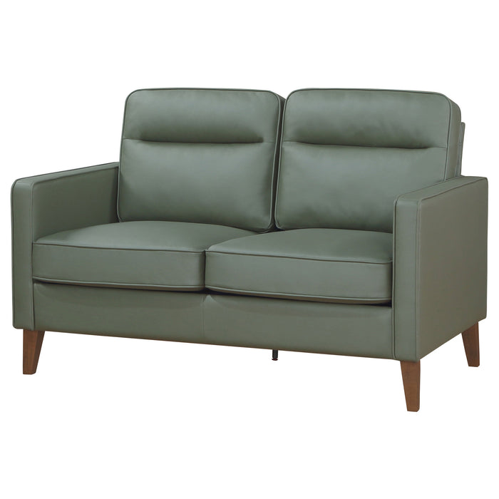 Coaster Jonah Upholstered Track Arm Loveseat Green Default Title