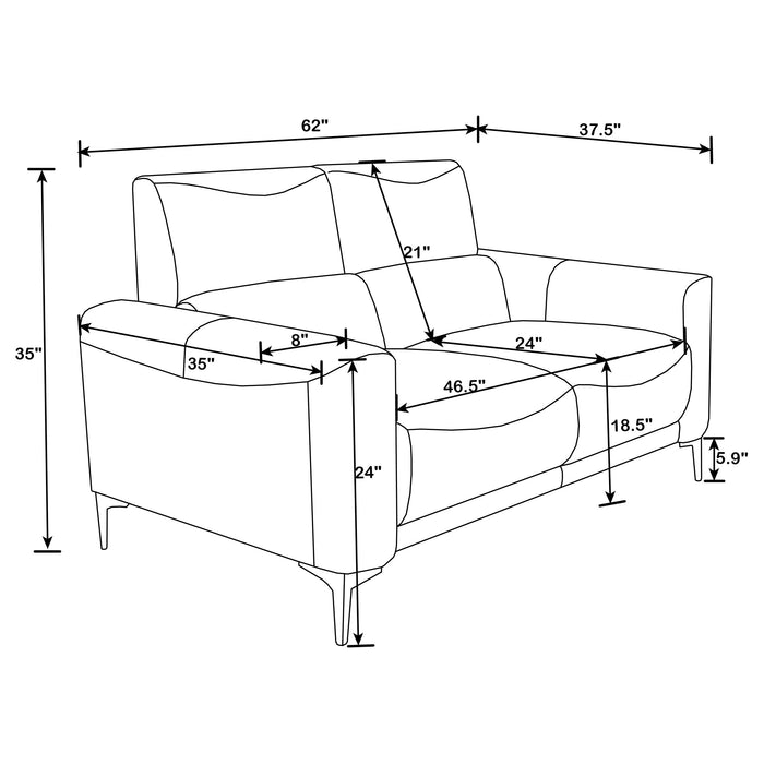 Coaster Glenmark 2-piece Track Arm Living Room Set Taupe Sofa+Loveseat